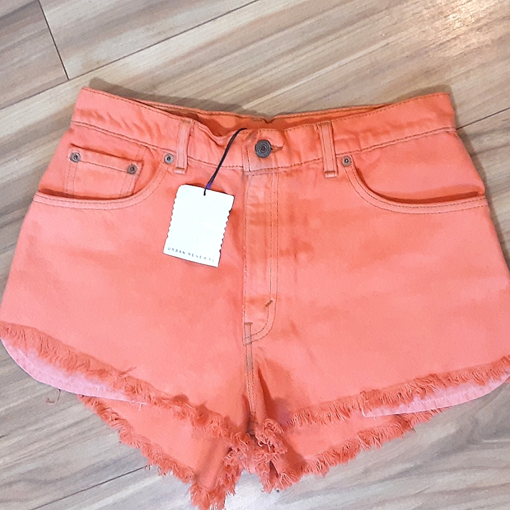 Urban Outfitters Urban Renewal Levi's Recycled Red Tab Denim Cutoff Shorts.
